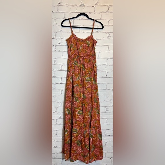 Women’s bohemian long tropical print maxi lined dress - Picture 2 of 3